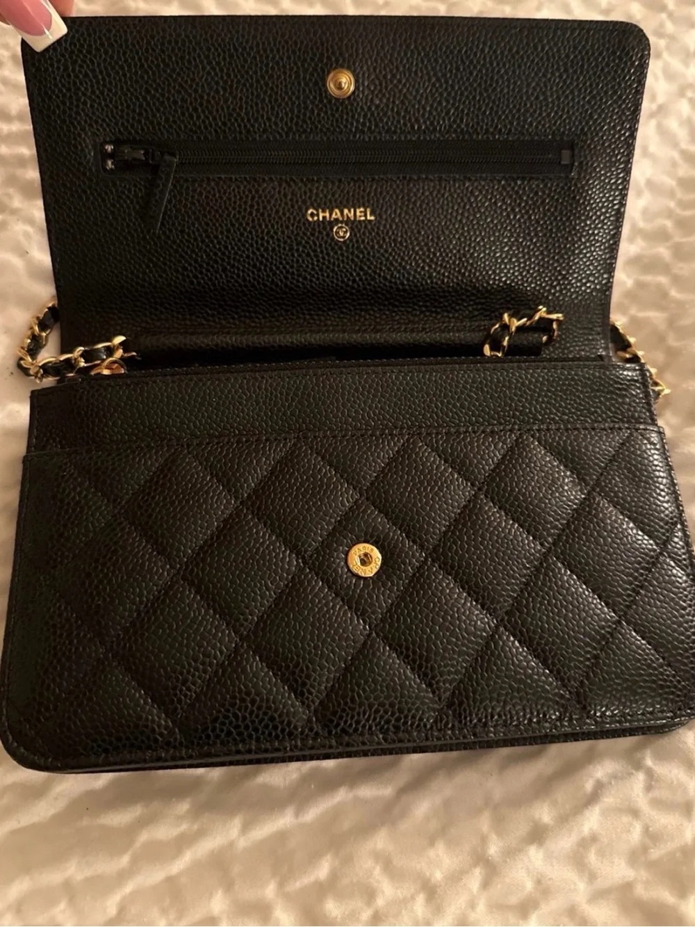 CHANEL NEW Black Caviar WOC with Gold Hardware